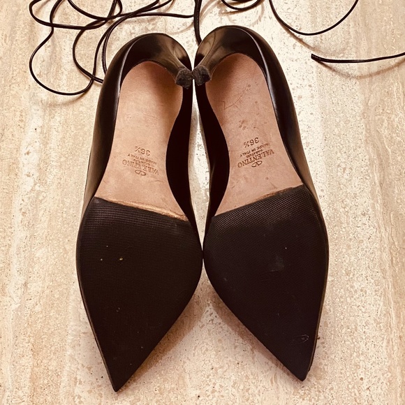 Valentino - Black Lace up Pumps - Picture 15 of 16